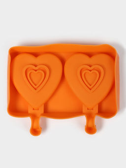 Форма для мороженого Сердечко, силикон, 19.5?14?2.5 см, 2 ячейки (8.4?9 см), МИКС
