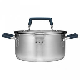 Кастрюля из нержавеющей стали "Ковентри" 3,3л, s0,6мм, дно s2,8мм, стеклянная жаропрочная крышка, обод крышки с перфорацией, ручки с силиконовыми вставками, цветная коробка, "TalleR" (Китай)