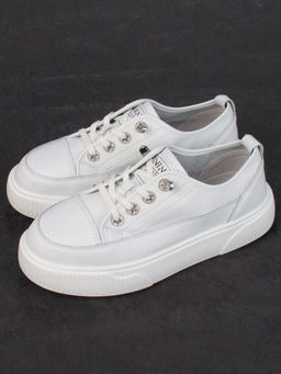 05-SD8-1D WHITE Кроссовки женские (натуральная кожа) - Фабричный китай фото 4