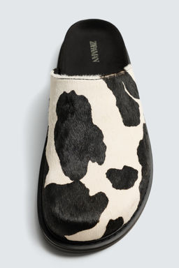 LEATHER AND SHEEPSKIN CLOGS - Zara фото 3