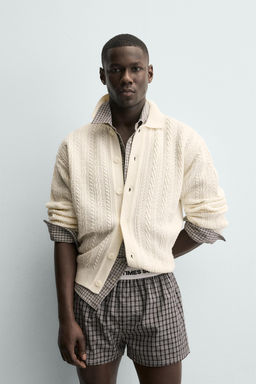 CABLE KNIT TEXTURED CARDIGAN - Zara фото 2
