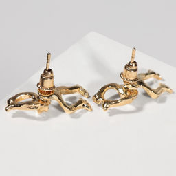 Серьги металл Лягушка, цвет золото - Queen fair фото 2