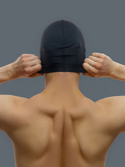 Шапочка для плавания взрослая ONLYTOP Swim, непромокаемая, тканевая, обхват 54-60 см, цвет чёрный