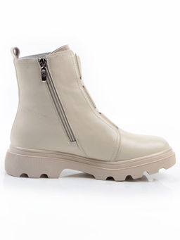 04-M2-706 BEIGE Ботинки зимние женские (натуральная кожа, натуральный мех)