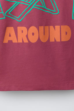 CAMISETA ESTAMPADA TEXTO / Fucsia - Zara фото 4