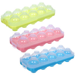 Цена за 2 шт. Контейнер для хранения яиц 10 шт с крышкой 25*11*7см, цвет микс