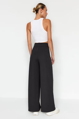 Antrasit C?rt C?rt Kapamal? Yuksek Bel Pileli Wide Leg Pantolon TWOAW24PL00177