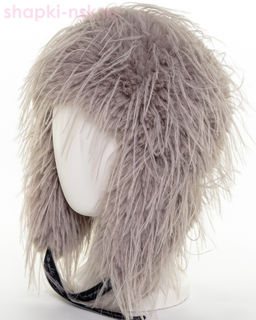 Лама экомех страус Ушанка женская флис (56-57)