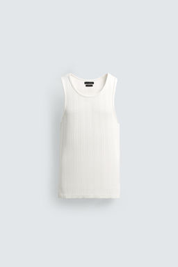 Майка CAMISETA TANK PUNTO RIB слоновая кость