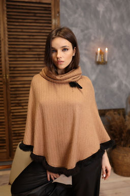 Пончо AMORI 6394 бежевый  фото 4