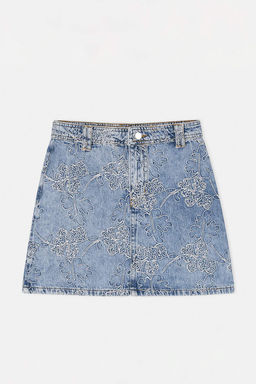 Limited Edition Mavi Desenli Mini Denim Etek TWOSS26ET00126 - Trendyolmilla фото 6