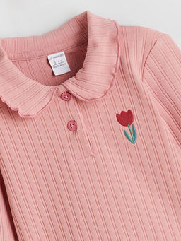 Polo Yaka ?i?ekli K?z ?ocuk Ti??rt ve Tayt