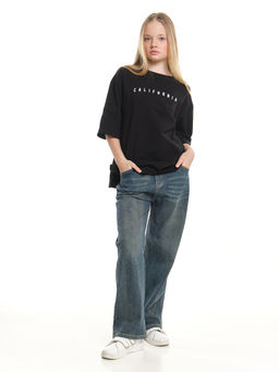 Футболка оверсайз с принтом 22-7453 белый - Mini maxi фото 22