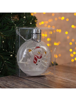 Ёлочный шар Снеговик, 5 LED, от батареек, свечение тёплое белое - Luazon lighting фото 11