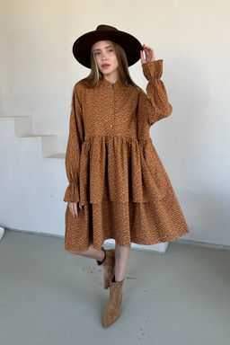 Платье женское PUFF059/03/Коричневый, бежевый