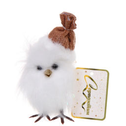 Цена за 2 шт. Подвеска "Совушка в зимнем колпачке" 12 см (в ассортименте), Шампань