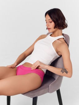 Цена за 2 штуки! Трусы женские слипы набор (3 шт.) в розово-сером и черном цвете - Mark formelle фото 7