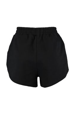Siyah Regular/Normal Kal?p Yuksek Bel K?sa Esnek Orme Sort TWOSS21SR0086