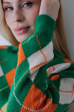 10664 Джемпер с ромбами зелёный - Martichelli фото 23