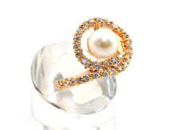 Кольцо женское из жемчуга "Улитка", размер 16