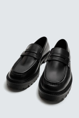 LEATHER PENNY LOAFERS - Zara фото 2