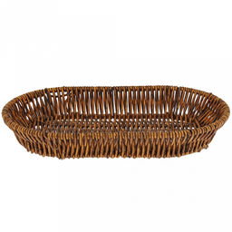 Корзина-сухарница плетеная Кондитер 27х16см h4см, полипропилен, коричневый, металлический каркас, форма овальная (Китай) - Домашняя мода фото 2