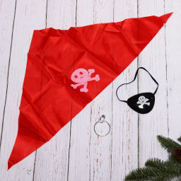 Цена за 4шт. Набор карнавальный "Пират" (бандана, наглазник, серьга)