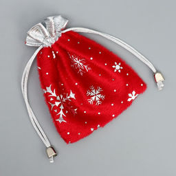 Цена за 5 шт. Мешочек подарочный плюш Чудо, снежикни, тиснение, 10 х 12 см +/- 1.5 см - Дарите счастье фото 10