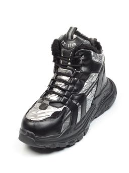 04-8525-4 BLACK Ботинки зимние женские (искусственные материалы) - Фабричный китай фото 2