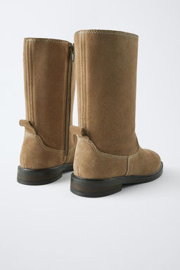LEATHER SPLIT SUEDE BOOTS - Zara фото 5