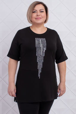 Арт. 3676 Футболка женская50-58 (5 шт) Цвет:черный