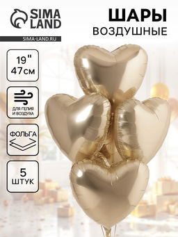 Воздушные шары фольгированные 19" Шампань, 5 шт.