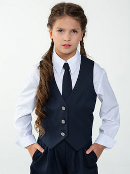 Серый школьный жилет для девочки Mooriposh, модель 1120 фото 12