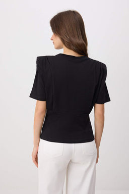 Siyah Duz Regular Bisiklet Yaka Standart Kol K?sa %100 Pamuk Orme T-Shirt TWOSS26TS00250 - Trendyolmilla фото 4