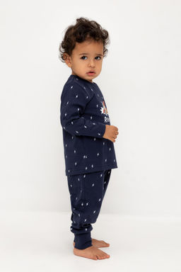 К 1637/морской синий,маленькие молнии пижама дет