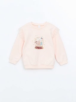 Bisiklet Yaka Uzun Kollu Bask?l? K?z Bebek Sweatshirt 2li - Waikiki фото 2