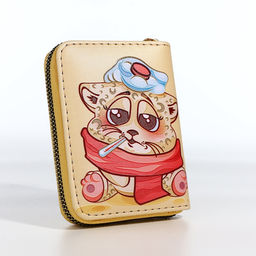 Кошелёк на молнии «Кот», маленький, детский, жёлтый