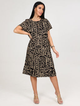 756 ЖЕНСКОЕ ПЛАТЬЕ (Черный/бежевый) - А-дина фото 3