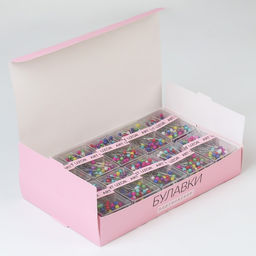 Цена за 20 шт. Булавки портновские, 35 мм, 100 шт., разноцветные