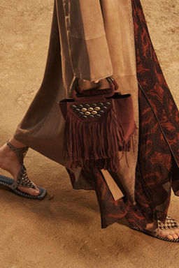 LIMITED EDITION FRINGED SPLIT SUEDE MINI CITY BAG - Zara фото 2