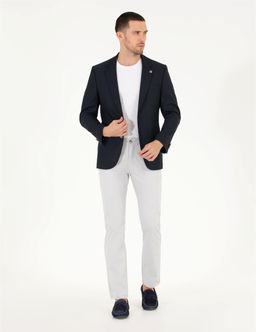 A__k Gri Regular Fit Kanvas Pantolon