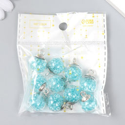 Подвеска декоративная для творчества стекло «Шар - камешки», морс. волна, d=1.6 см, набор 10 шт.