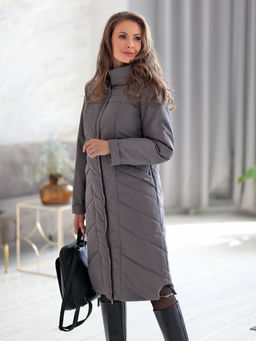 Еврозима! 24308 Пальто дем. серый