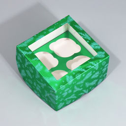 Цена за 5 шт. Коробка складная на 4 капкейка новогодняя с окном «Веточки», 16×16×10 см