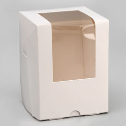 Цена за 2 шт. Коробка для 1 капкейк с окном, белая, 12.5×9.5×9.5 см