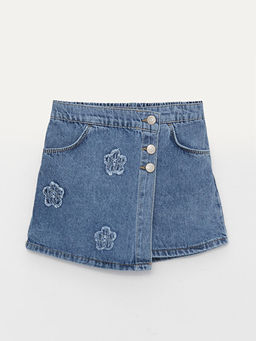 Beli Lastikli K?z ?ocuk Jean ?ort Etek
