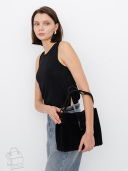 Сумка женская кожаная 2400YF black Polina&Eiterou