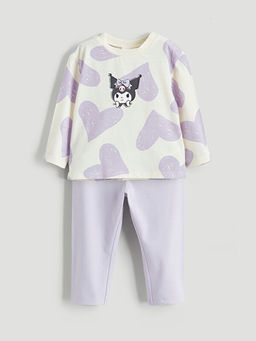 Kuromi Bask?l? K?z Bebek Ti??rt ve Tayt