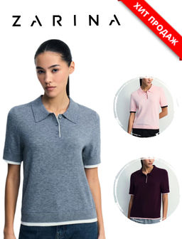 Джемпер поло из вискозы с короткими рукавами / Zarina