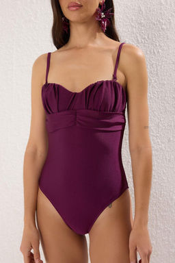 Trendyolmilla Siyah Balconette Drapeli Regular Mayo TBESS25MA00114 фото 10